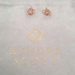 Kendra Scott rose gold and diamond studs